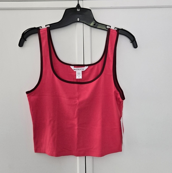 NWT Athleta Signature Rib Square Neck Crop Top - Picture 1 of 3